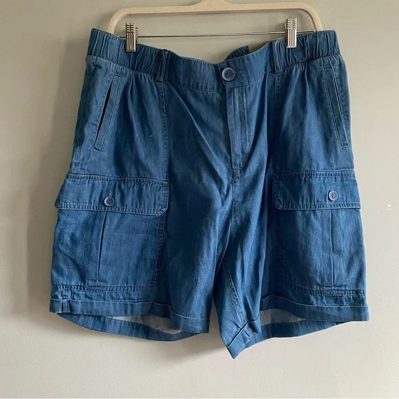 Soft Surroundings Pali Cargo elastic Waist 6.5” Short in Medium Denim Petite XL - Picture 7 of 7